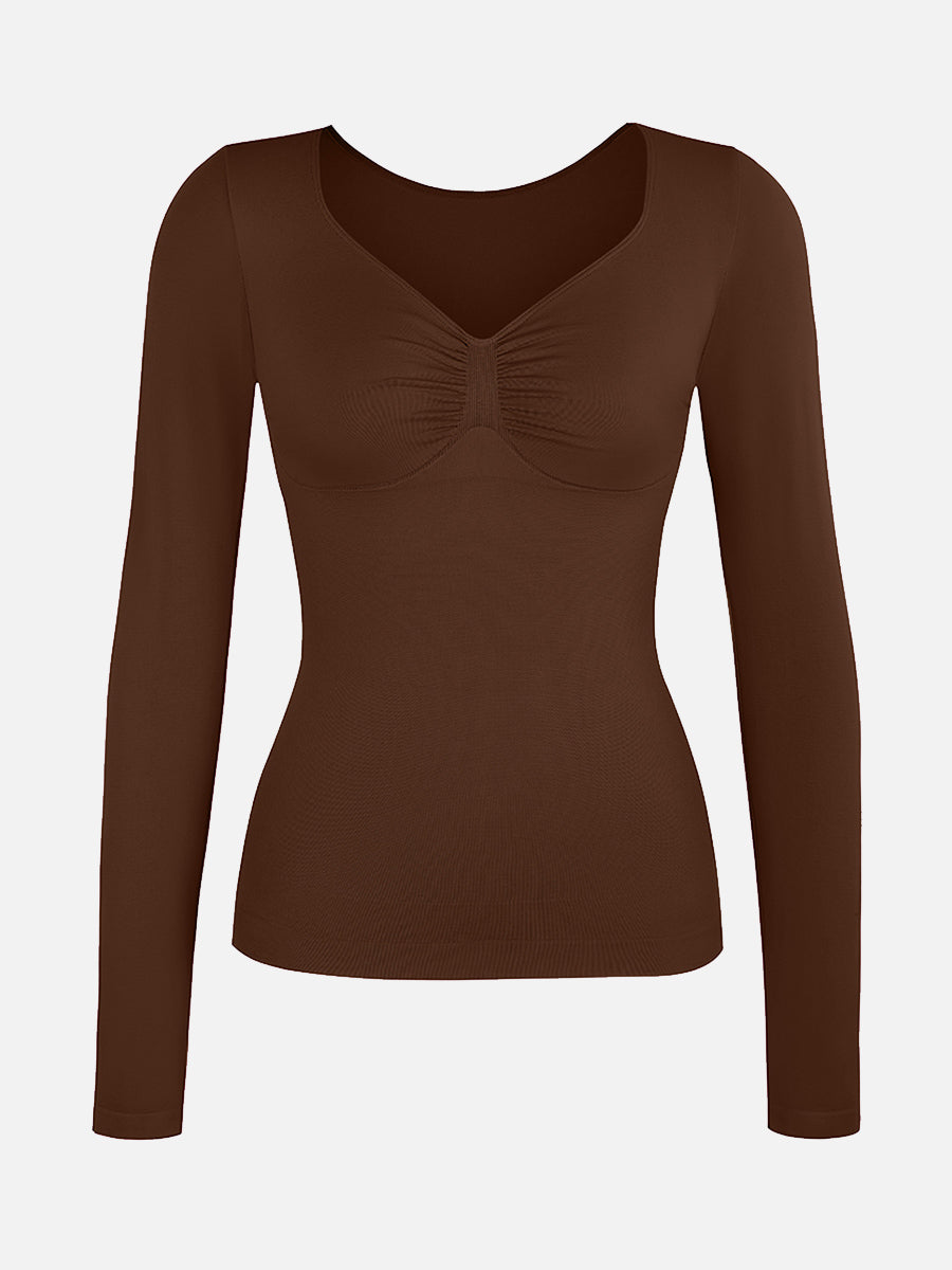 Seamless Diamond Neck Bust Support Bodysuit for Tummy and Waist Control