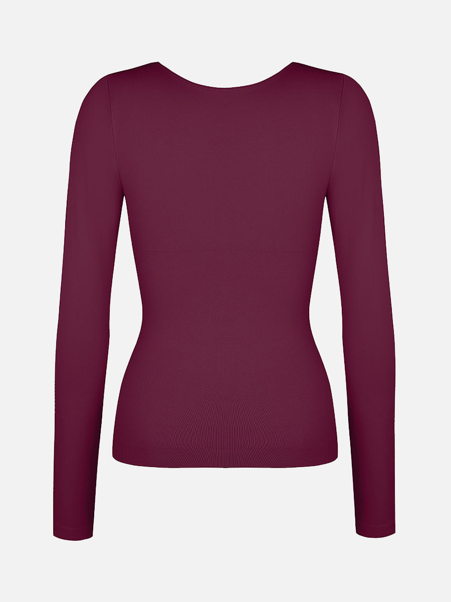 Seamless Diamond Neck Bust Support Bodysuit for Tummy and Waist Control