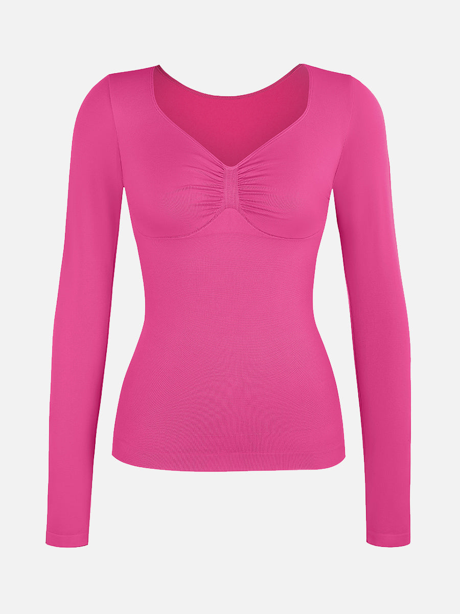 Seamless Diamond Neck Bust Support Bodysuit for Tummy and Waist Control