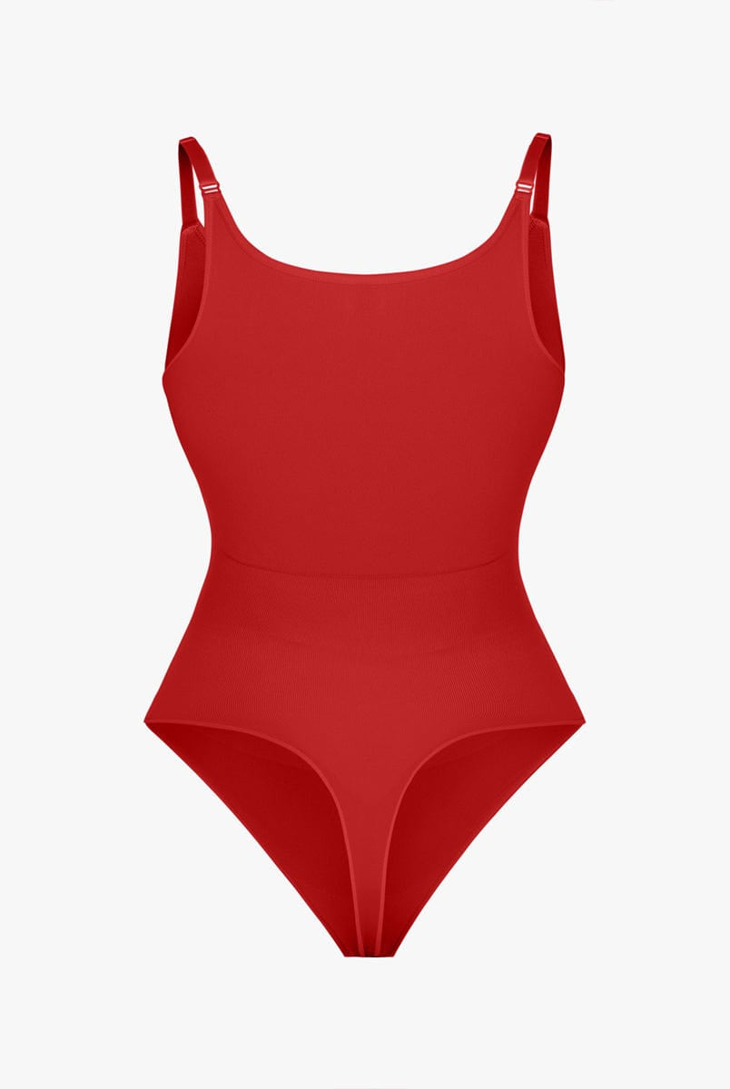 Ultimate Seamless Bra-Free Cami Tummy Control Thong Bodysuit with Removable Pads