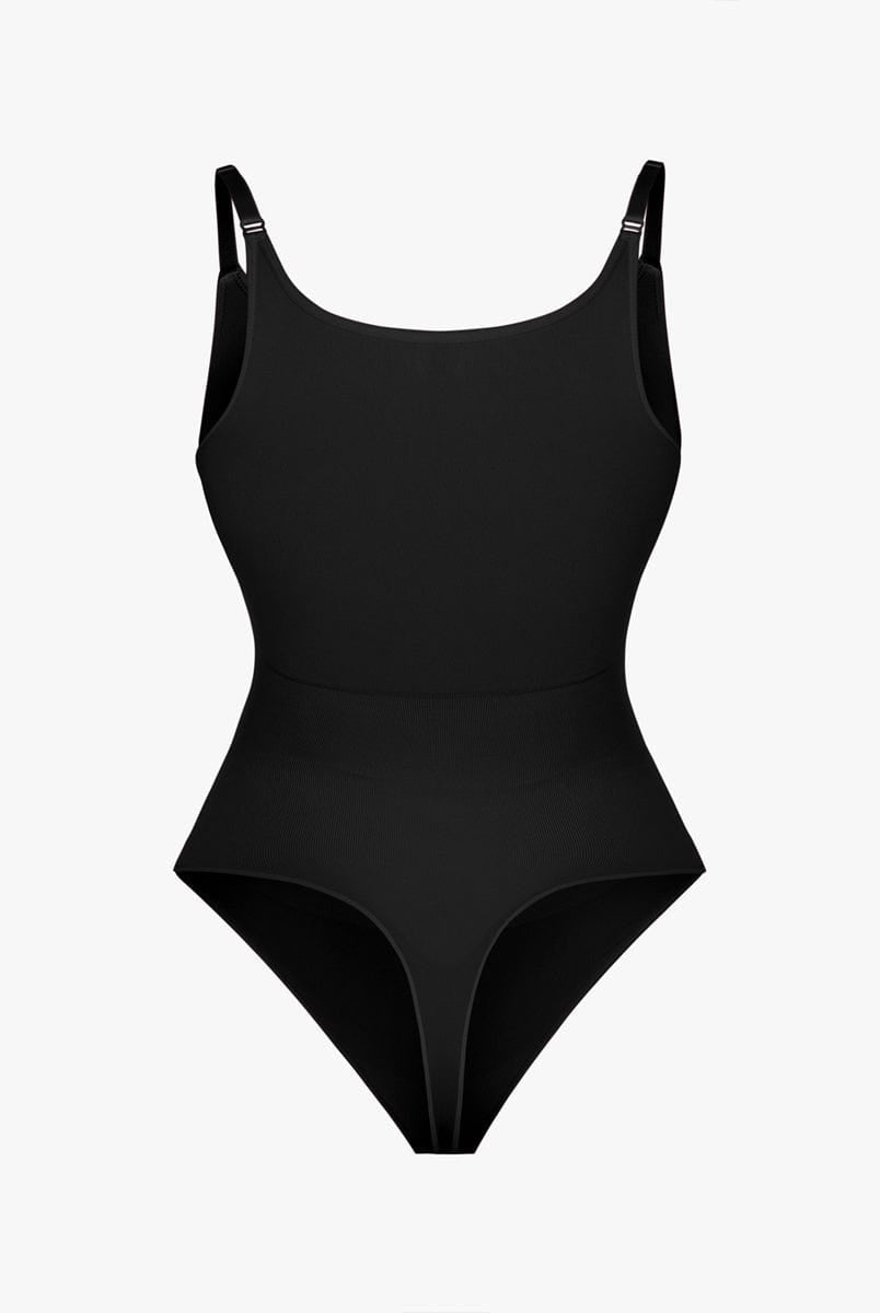 Ultimate Seamless Bra-Free Cami Tummy Control Thong Bodysuit with Removable Pads