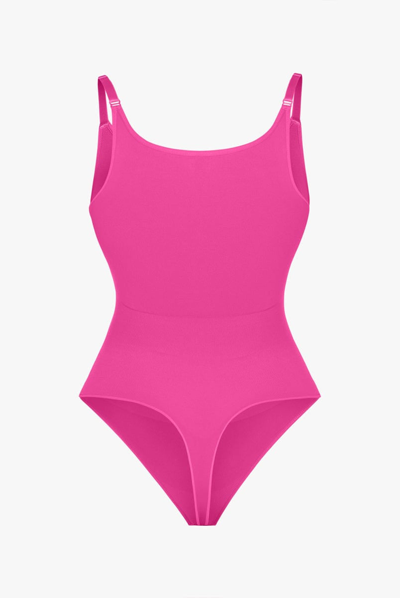 Ultimate Seamless Bra-Free Cami Tummy Control Thong Bodysuit with Removable Pads