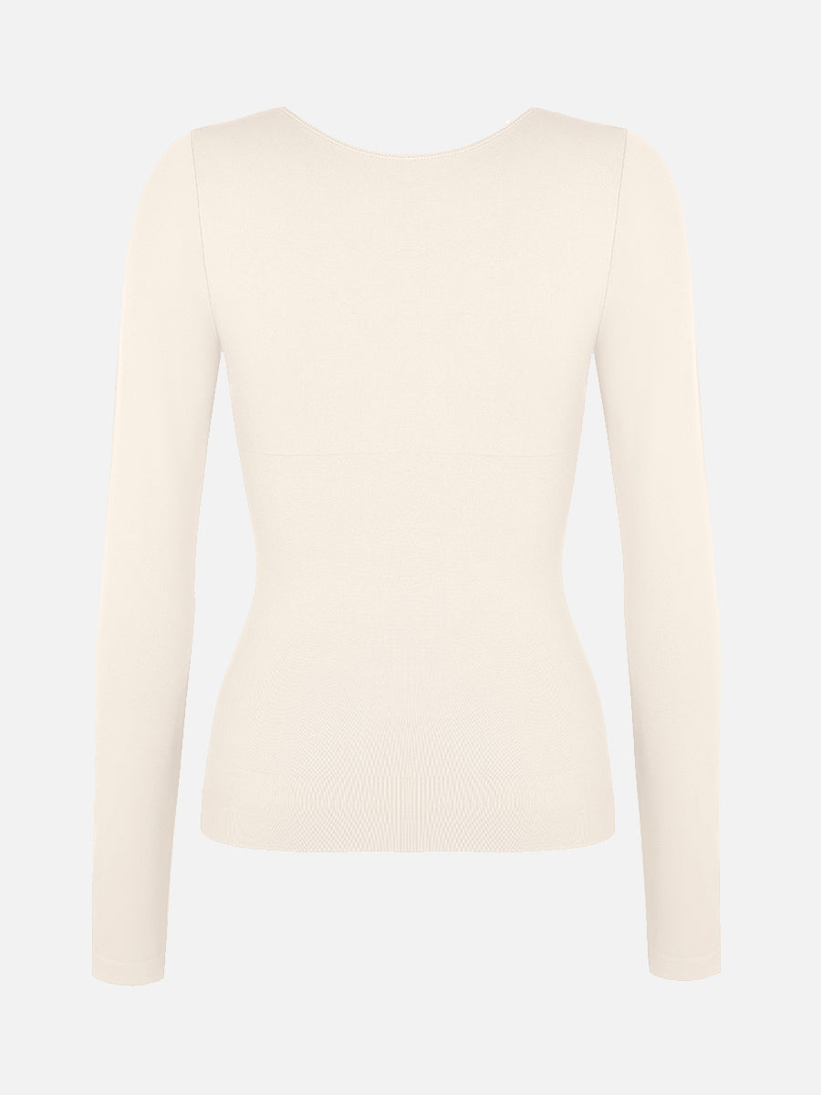 Seamless Diamond Neck Bust Support Bodysuit for Tummy and Waist Control