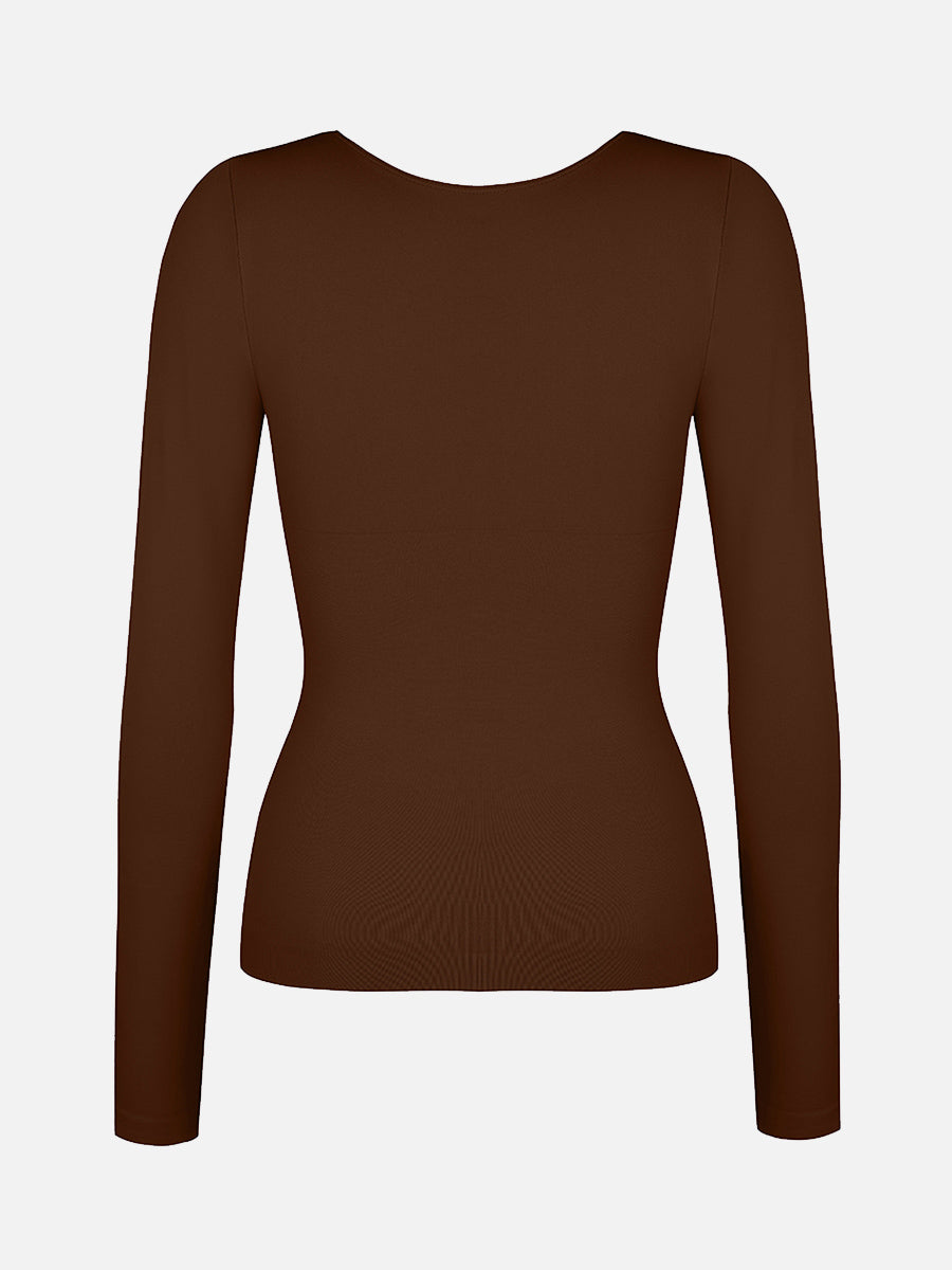 Seamless Diamond Neck Bust Support Bodysuit for Tummy and Waist Control