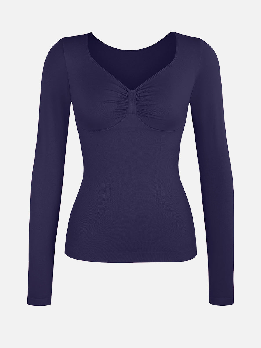 Seamless Diamond Neck Bust Support Bodysuit for Tummy and Waist Control