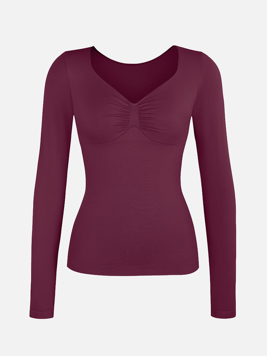 Seamless Diamond Neck Bust Support Bodysuit for Tummy and Waist Control