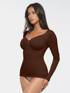 Seamless Diamond Neck Bust Support Bodysuit for Tummy and Waist Control