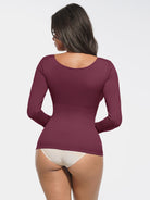 Seamless Diamond Neck Bust Support Bodysuit for Tummy and Waist Control
