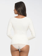 Seamless Diamond Neck Bust Support Bodysuit for Tummy and Waist Control