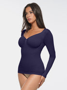 Seamless Diamond Neck Bust Support Bodysuit for Tummy and Waist Control