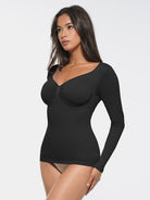 Seamless Diamond Neck Bust Support Bodysuit for Tummy and Waist Control