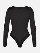 Seamless Ribbed Sexy Hollow Scoop Neck Thong Bodysuit for Women