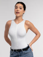 Seamless Ribbed Zip-Front Sleeveless Bodysuit: Ultimate Comfort & Style Shaper