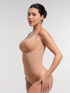 Ultimate Seamless Bra-Free Cami Tummy Control Thong Bodysuit with Removable Pads