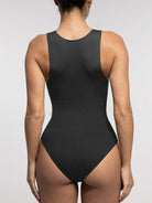 Seamless Ribbed Zip-Front Sleeveless Bodysuit: Ultimate Comfort & Style Shaper
