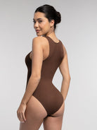 Seamless Ribbed Zip-Front Sleeveless Bodysuit: Ultimate Comfort & Style Shaper