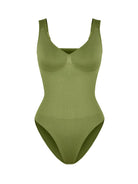 Seamless Diamond Neck Bust Support Waist Control Thong Bodysuit