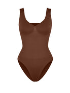 Seamless Diamond Neck Bust Support Waist Control Thong Bodysuit