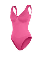 Seamless Diamond Neck Bust Support Waist Control Thong Bodysuit