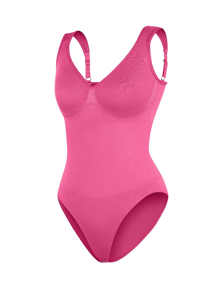 Seamless Diamond Neck Bust Support Waist Control Thong Bodysuit