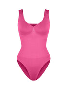 Seamless Diamond Neck Bust Support Waist Control Thong Bodysuit