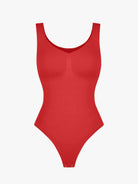 Seamless Diamond Neckline Bust Support Waist Abdomen Control Thong Bodysuit