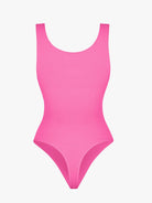 Seamless Diamond Neckline Bust Support Waist Abdomen Control Thong Bodysuit