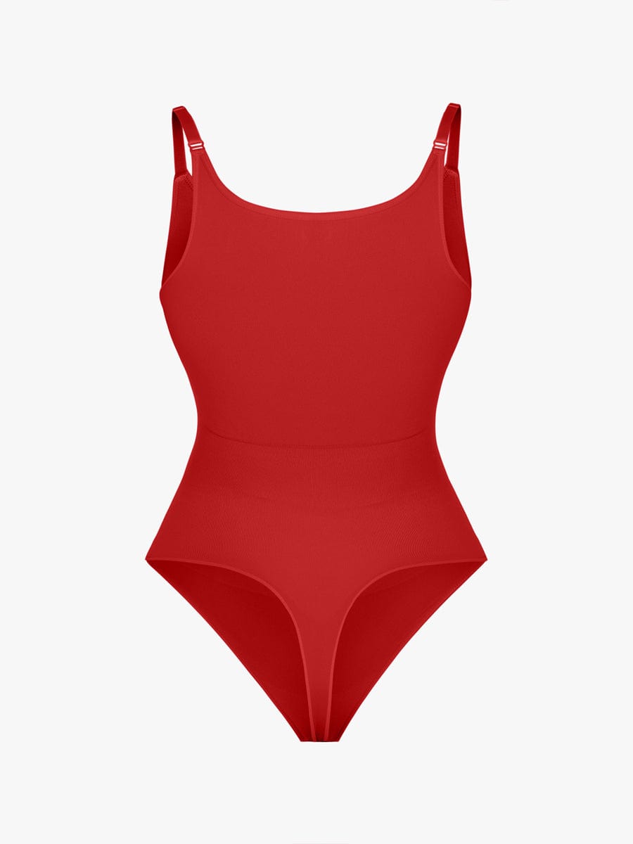 Ultimate Seamless Bra-Free Cami Tummy Control Thong Bodysuit with Removable Pads
