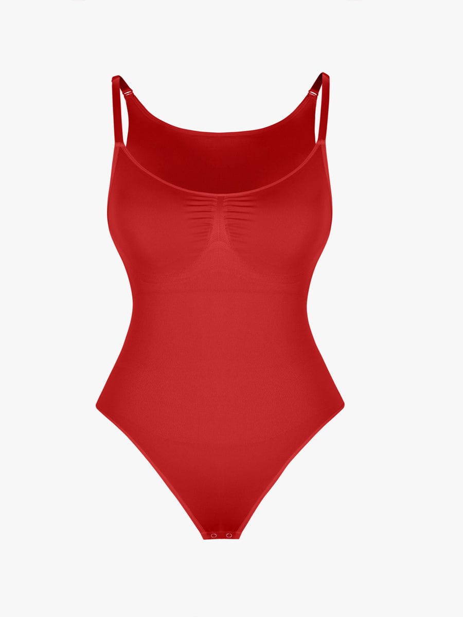 Ultimate Seamless Bra-Free Cami Tummy Control Thong Bodysuit with Removable Pads