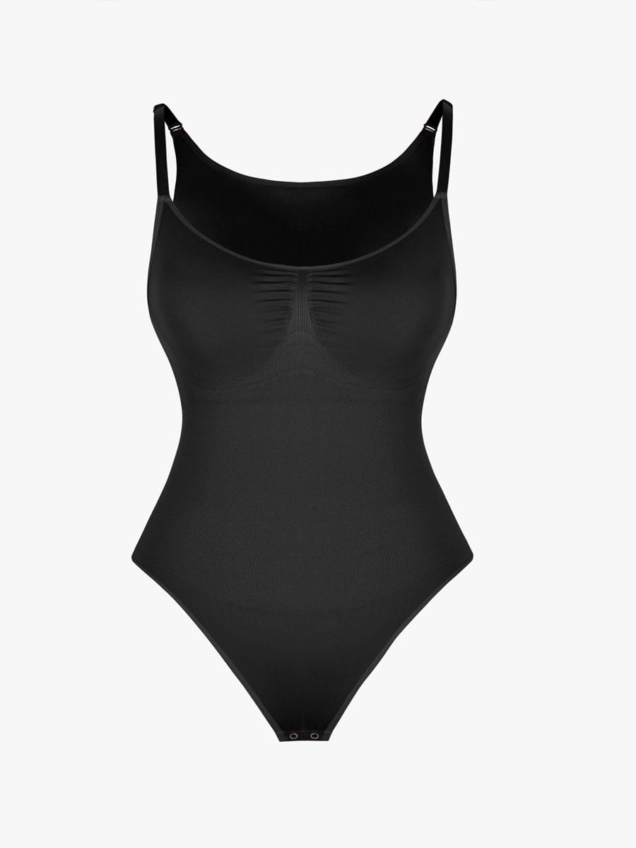 Ultimate Seamless Bra-Free Cami Tummy Control Thong Bodysuit with Removable Pads