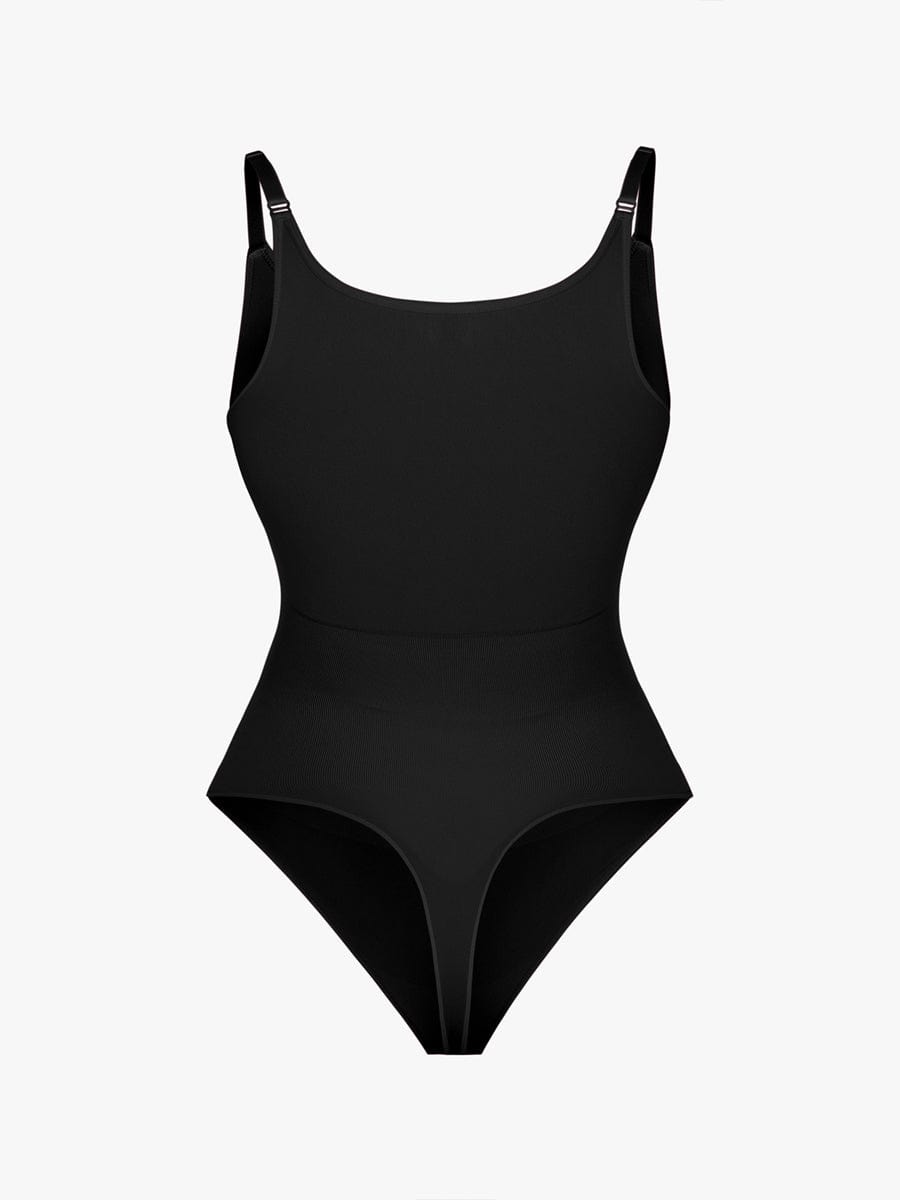 Ultimate Seamless Bra-Free Cami Tummy Control Thong Bodysuit with Removable Pads
