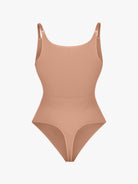 Ultimate Seamless Bra-Free Cami Tummy Control Thong Bodysuit with Removable Pads