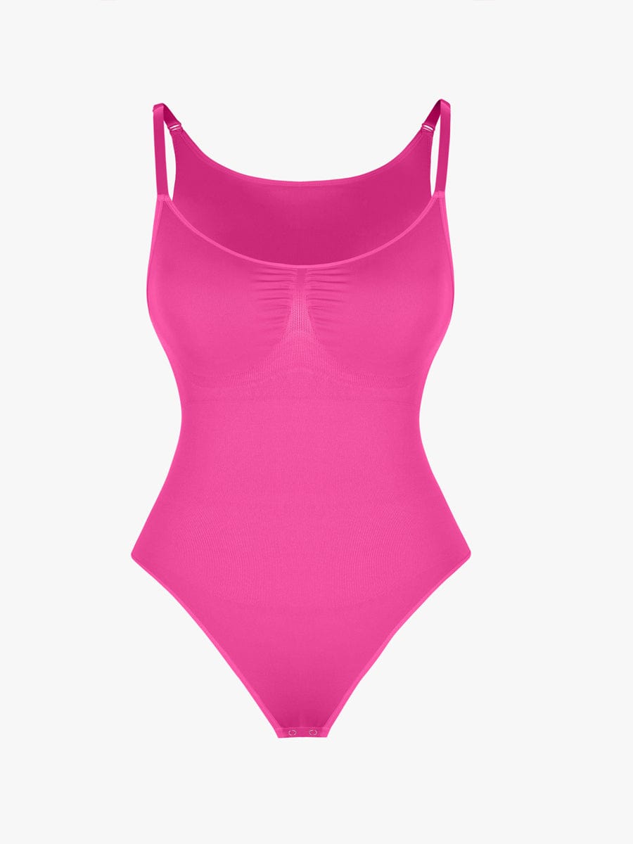 Ultimate Seamless Bra-Free Cami Tummy Control Thong Bodysuit with Removable Pads