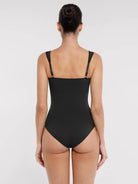 Seamless Diamond Neck Bust Support Waist Control Thong Bodysuit
