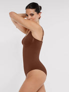Seamless Diamond Neck Bust Support Waist Control Thong Bodysuit