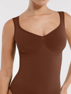 Seamless Diamond Neck Bust Support Waist Control Thong Bodysuit