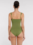Seamless Diamond Neck Bust Support Waist Control Thong Bodysuit