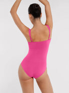 Seamless Diamond Neck Bust Support Waist Control Thong Bodysuit