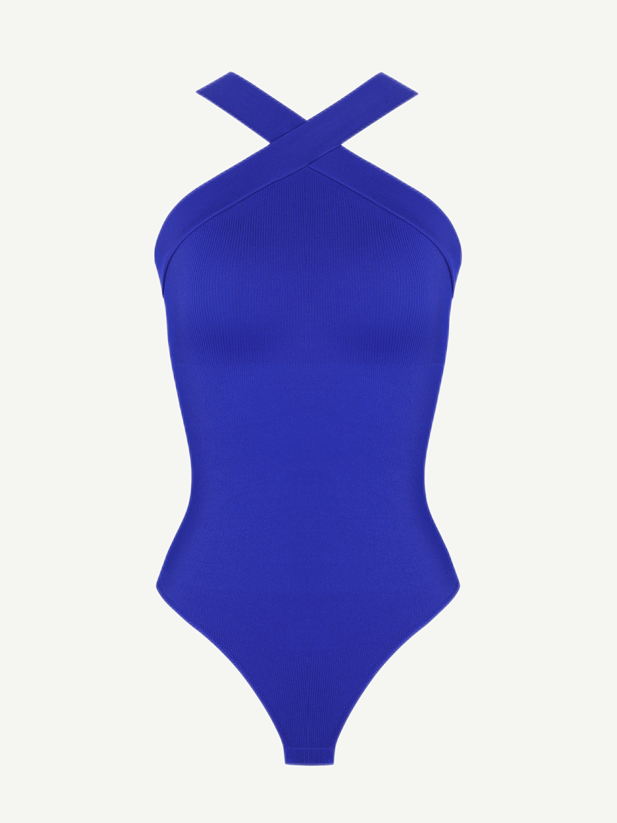 Seamless Crossover Halter Thong Bodysuit: Ultimate Comfort, Style, and Support