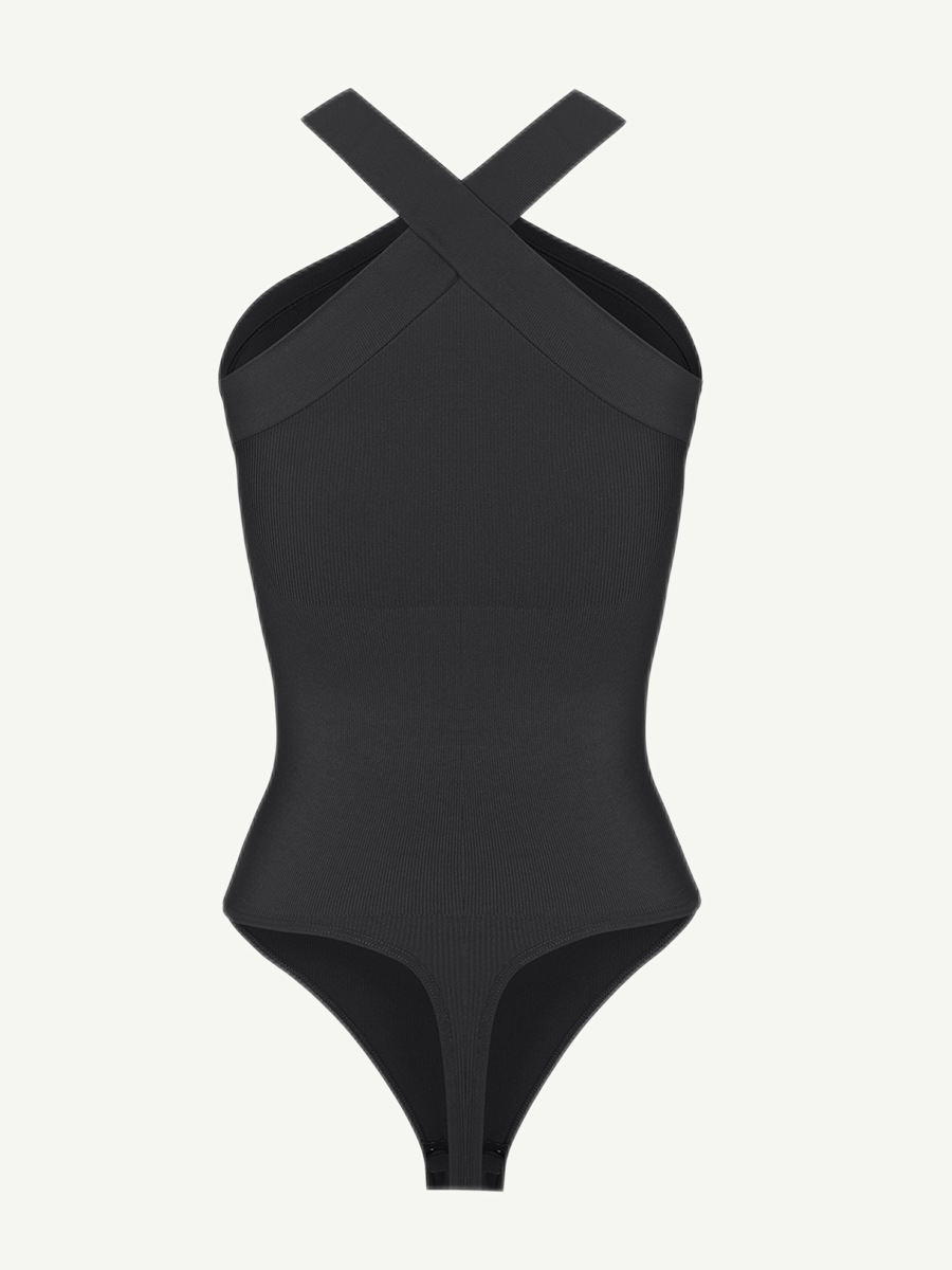 Seamless Crossover Halter Thong Bodysuit: Ultimate Comfort, Style, and Support