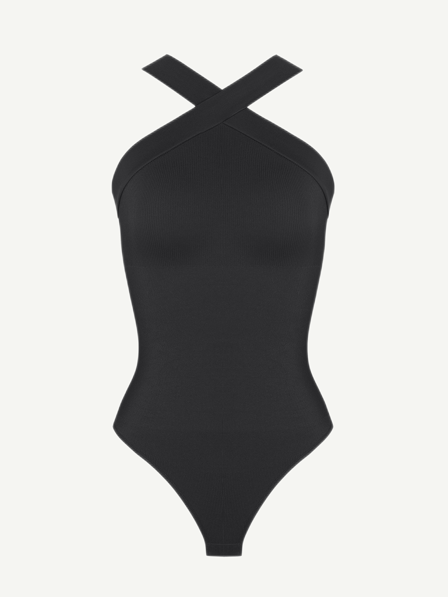 Seamless Crossover Halter Thong Bodysuit: Ultimate Comfort, Style, and Support