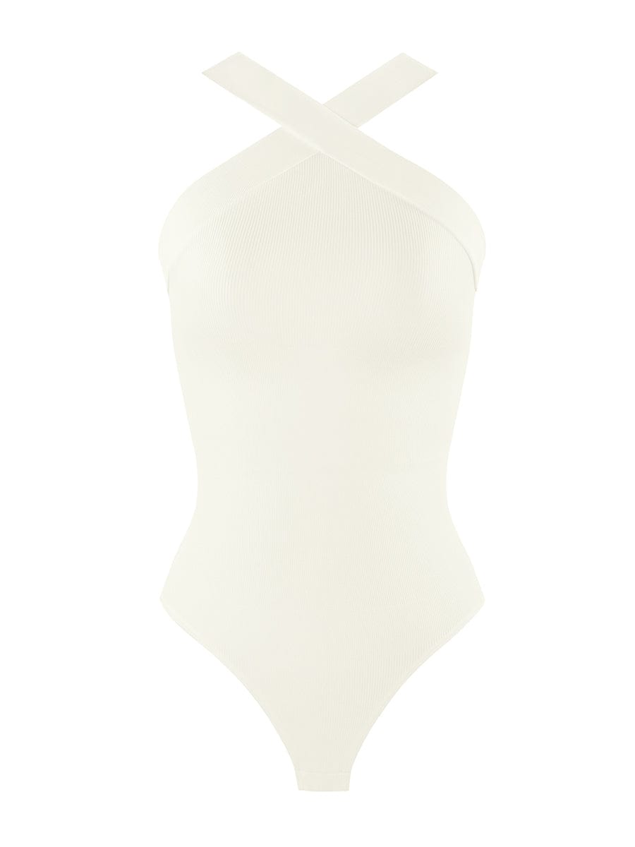 Seamless Crossover Halter Thong Bodysuit: Ultimate Comfort, Style, and Support